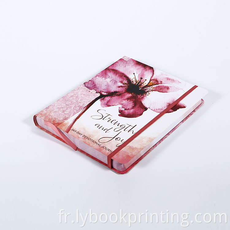 OEM Impression personnalisée Livre de couverture rigide anglaise rose de haute qualité avec livre de ruban Mark